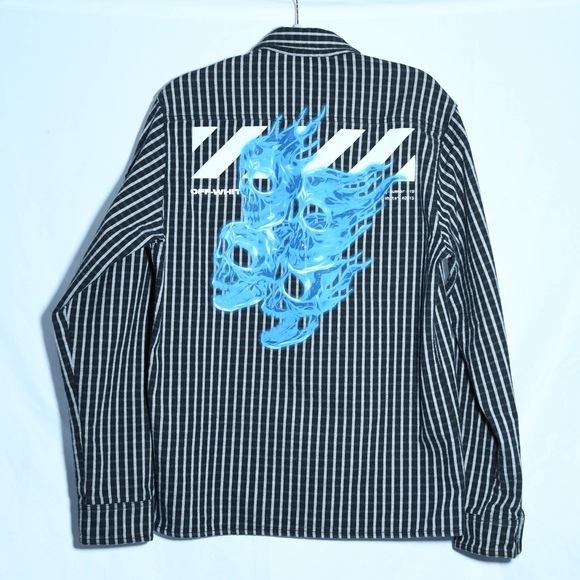 Off-White Other - Off-white Skulls Plaid Stripped Zipper Jacket